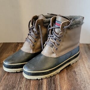 Women's Brown and Black Winter Boots